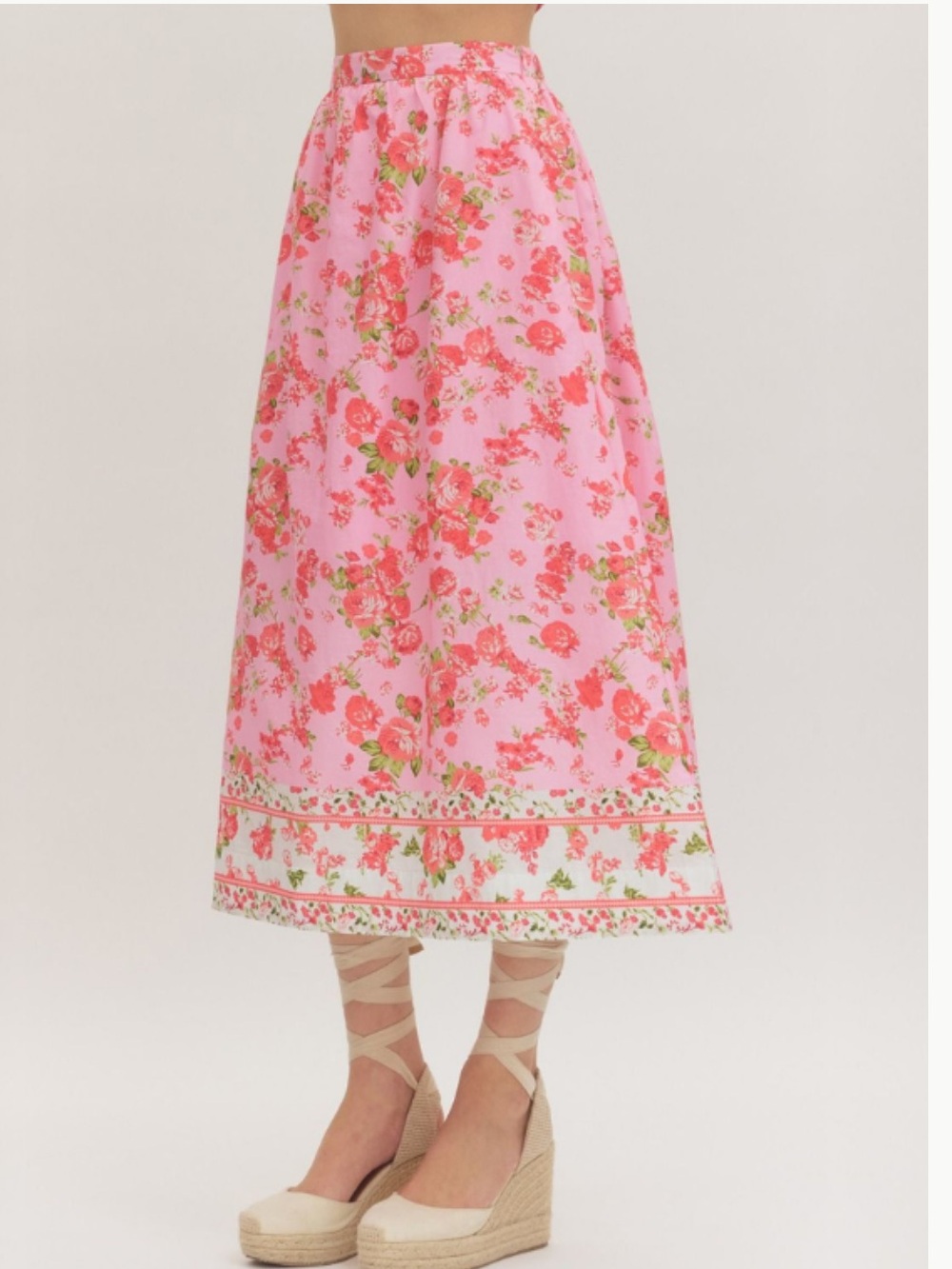 NWT Entro Alma Floral Print Midi Skirt - Picture 2 of 9